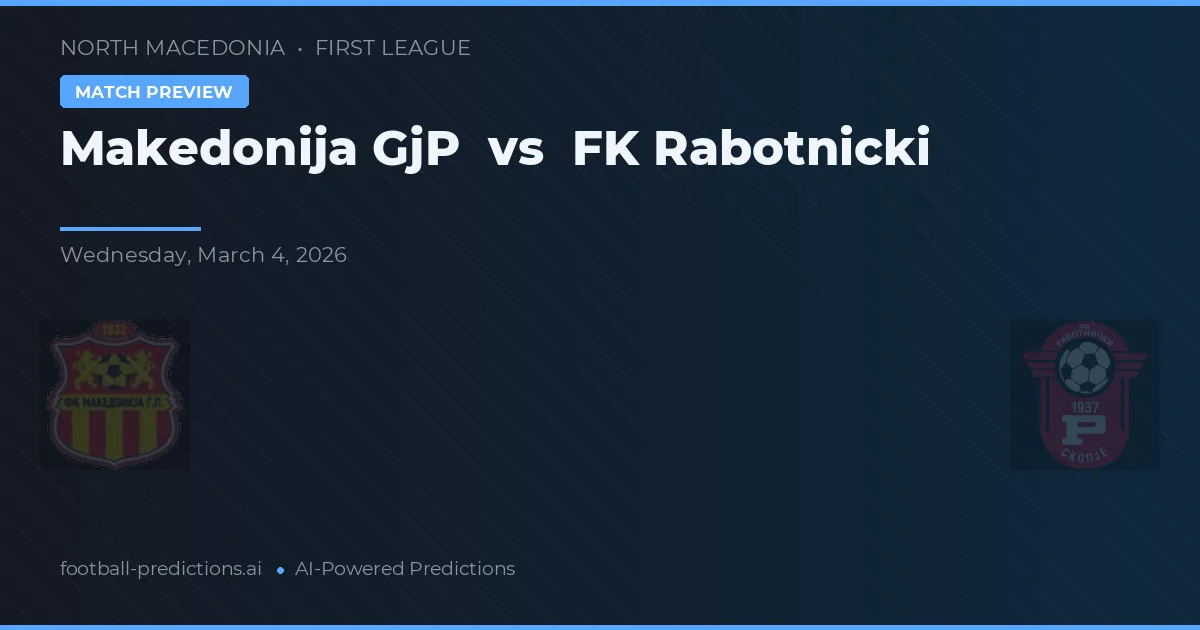 Makedonija GjP vs FK Rabotnički — matchtips och förhandstitt