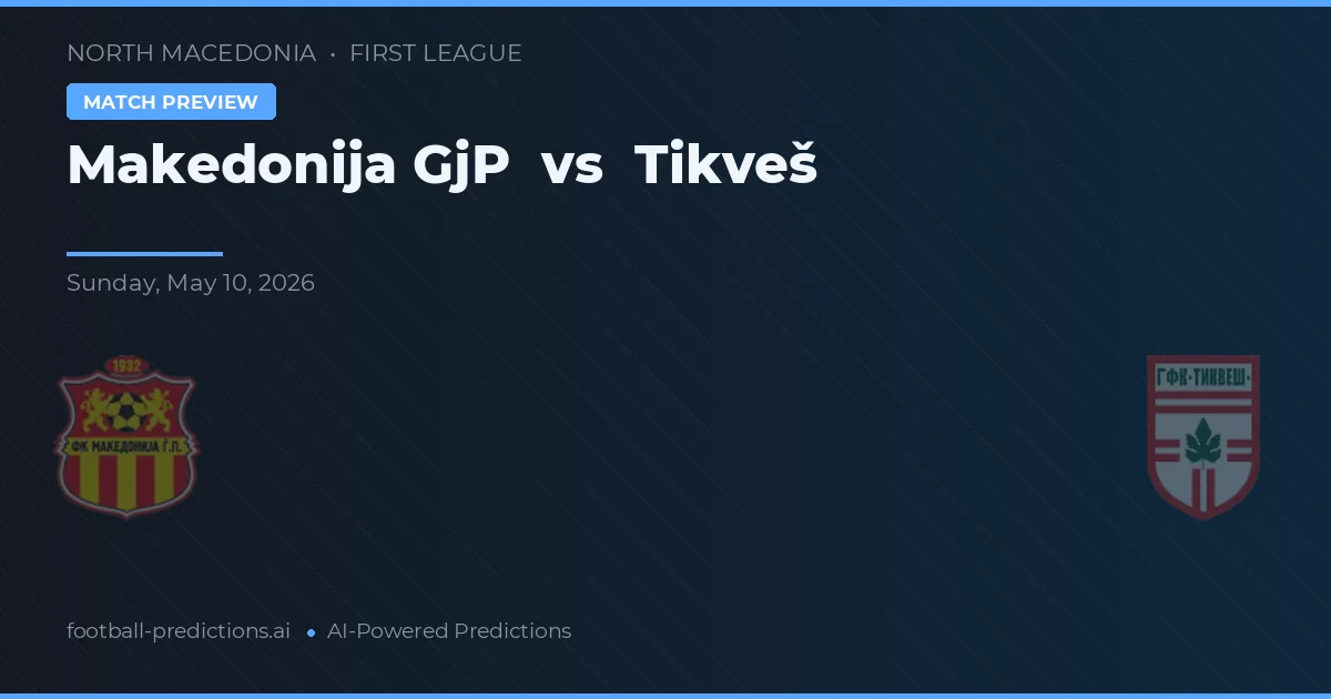 Makedonija GjP vs Tikveš — matchtips och förhandstitt