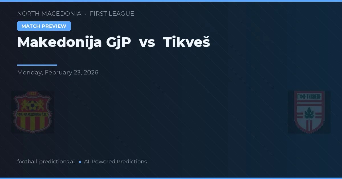 Makedonija GjP vs Tikveš — matchtips och förhandstitt