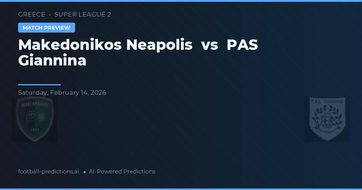 Makedonikos Neapolis vs PAS Giannina — matchtips och förhandstitt