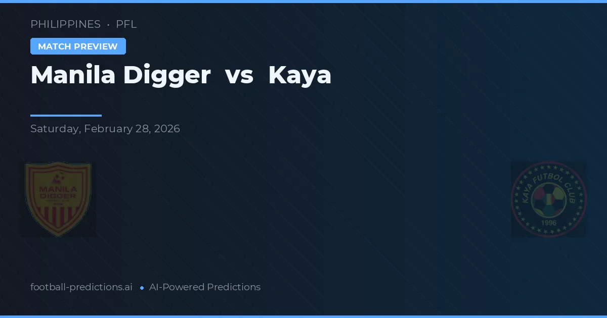 Manila Digger vs Kaya — matchtips och förhandstitt