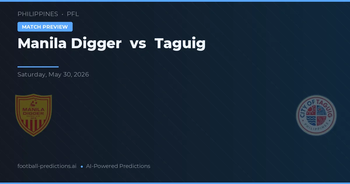 Manila Digger vs Taguig — matchtips och förhandstitt