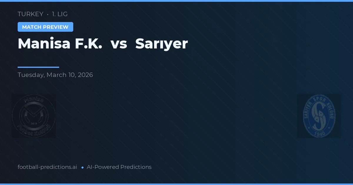 Manisa F.K. vs Sarıyer — matchtips och förhandstitt