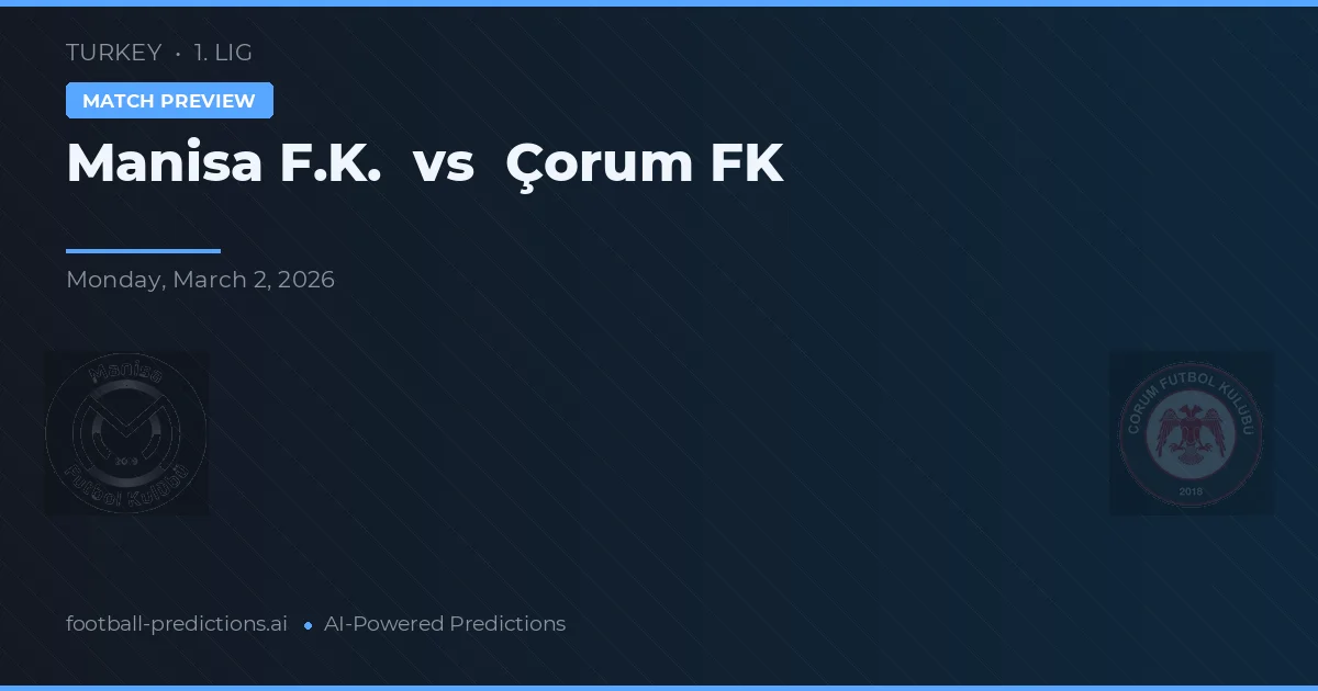 Manisa F.K. vs Çorum FK — matchtips och förhandstitt