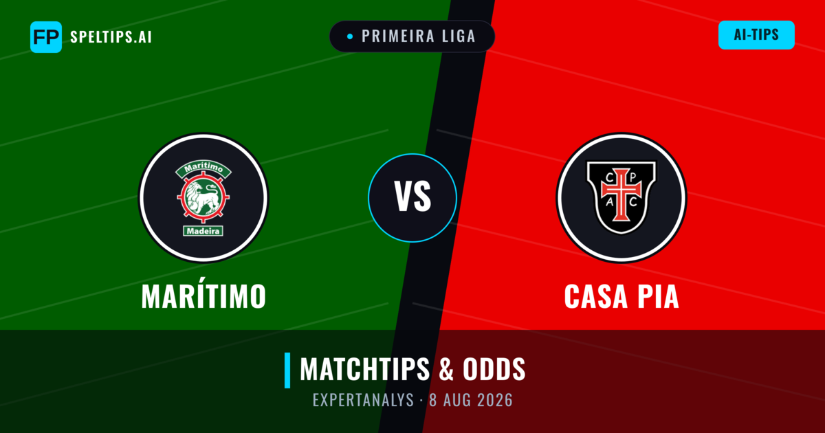 Marítimo vs Casa Pia — matchtips och förhandstitt