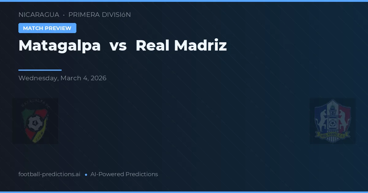 Matagalpa vs Real Madriz — matchtips och förhandstitt