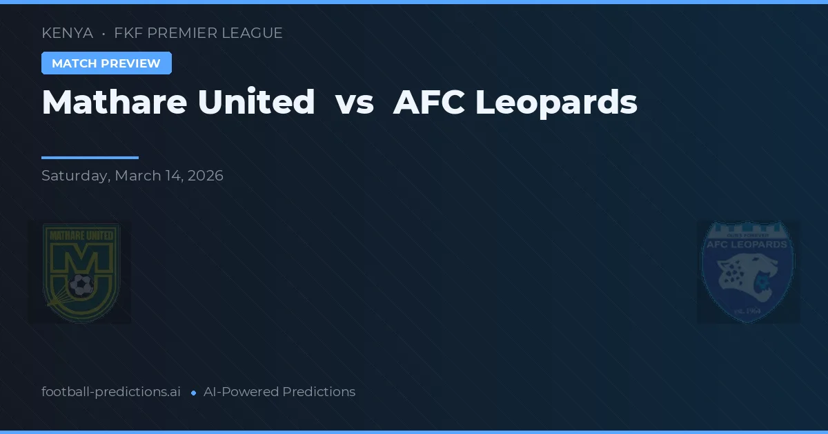 Mathare United vs AFC Leoparderna — matchtips och förhandstitt