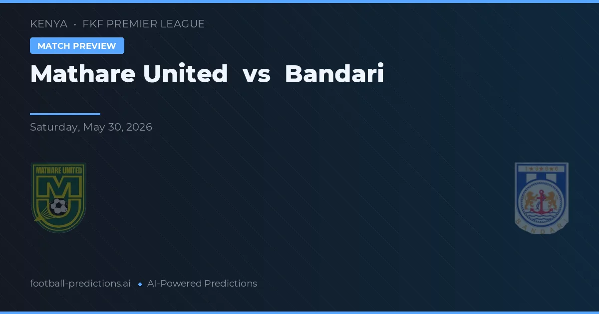 Mathare United vs Bandari — matchtips och förhandstitt