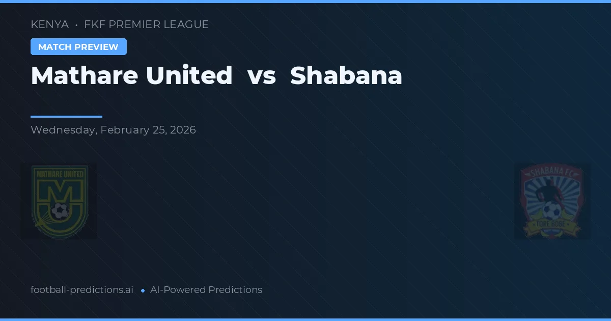 Mathare United vs Shabana — matchtips och förhandstitt