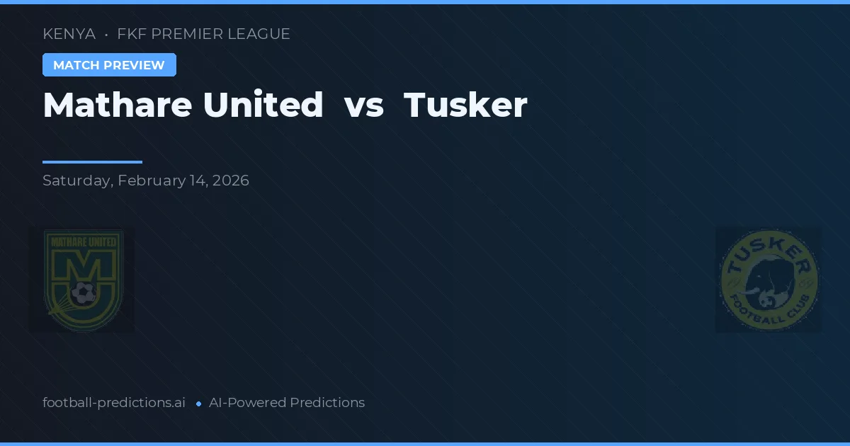 Mathare United vs Tusker — matchtips och förhandstitt