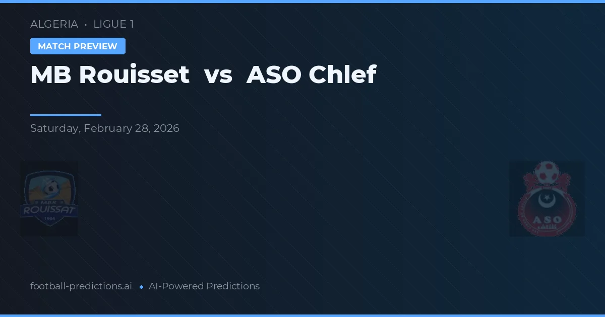 MB Rouisset vs ASO Chlef — matchtips och förhandstitt