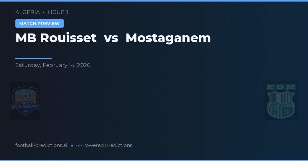 MB Rouisset vs Mostaganem — matchtips och förhandstitt