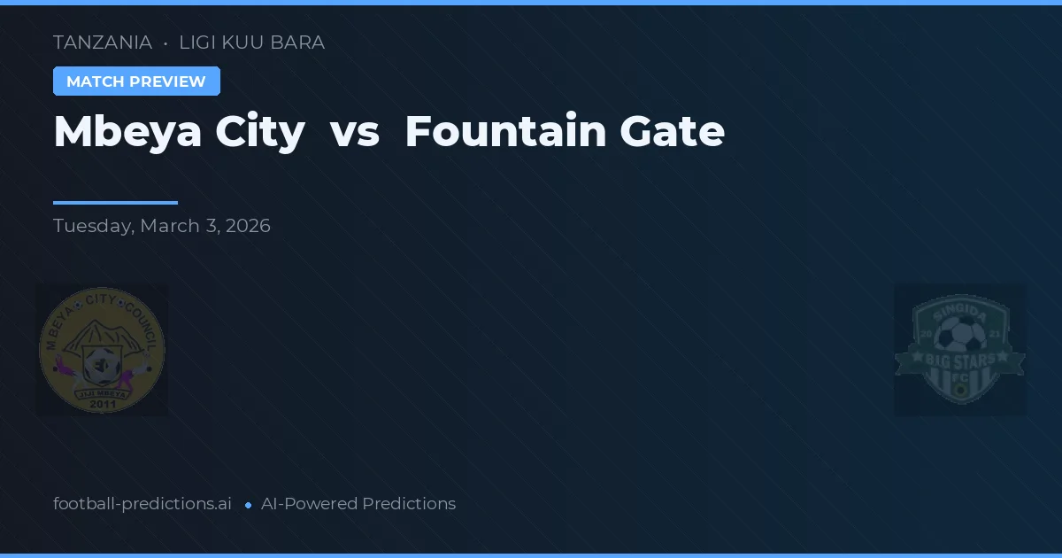 Mbeya City vs Fountain Gate — matchtips och förhandstitt