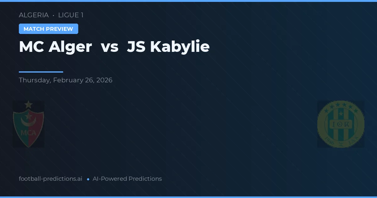MC Alger vs JS Kabylie — matchtips och förhandstitt