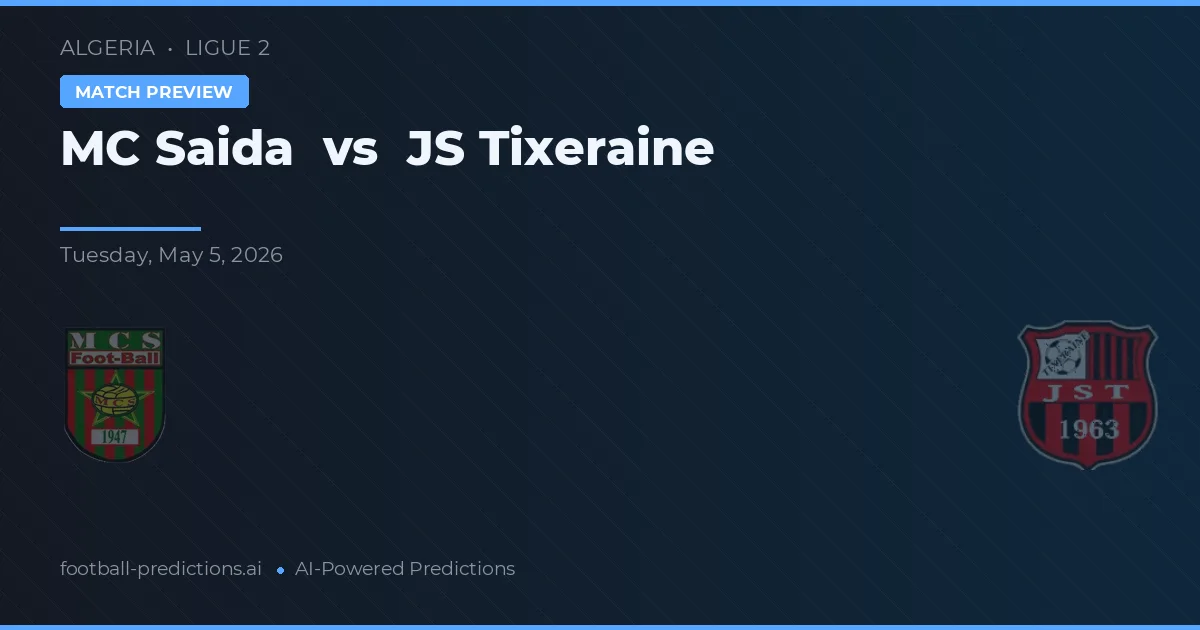 MC Saïda vs JS Tixeraine — matchtips och förhandstitt