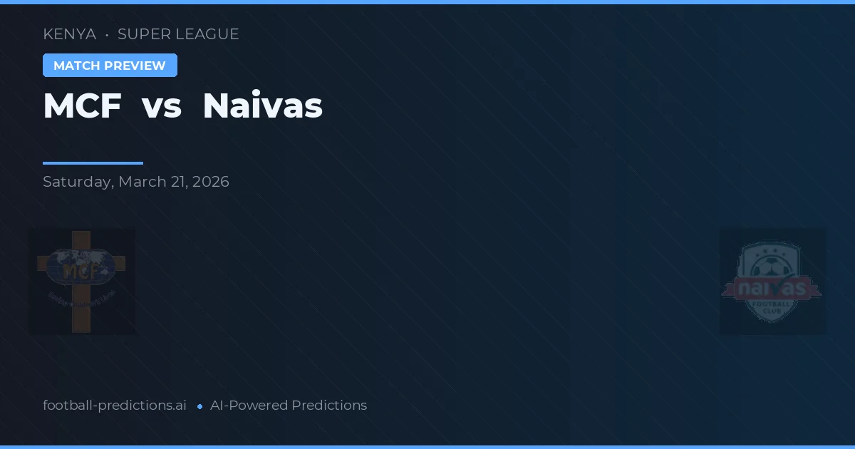 MCF vs Naivas — matchtips och förhandstitt