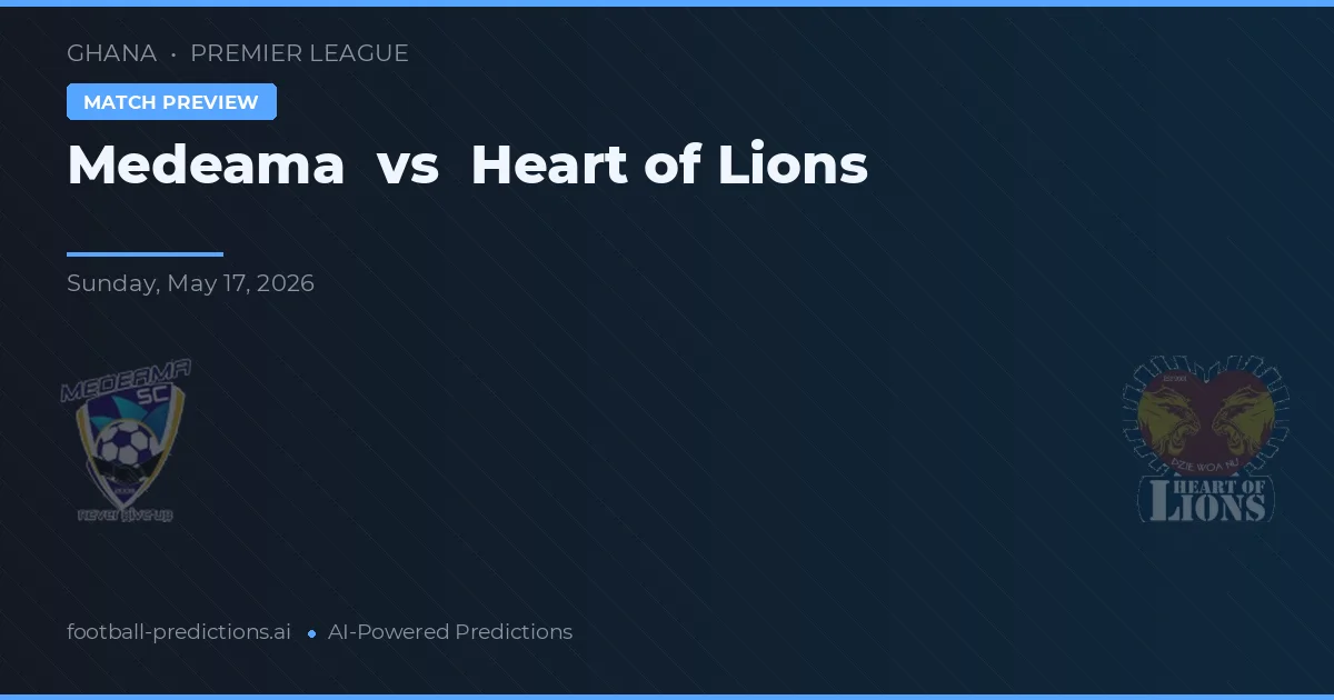 Medeama vs Heart of Lions — matchtips och förhandstitt