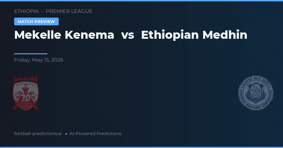 Mekelle Kenema vs Ethiopian Medhin — matchtips och förhandstitt