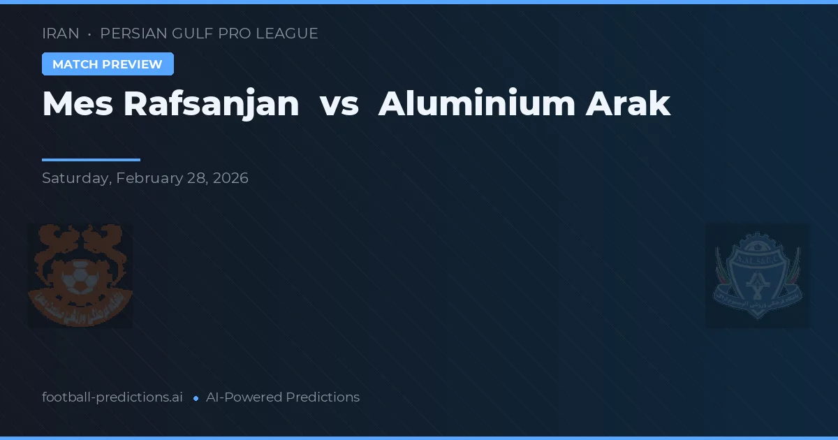 Mes Rafsanjan vs Aluminium Arak — matchtips och förhandstitt