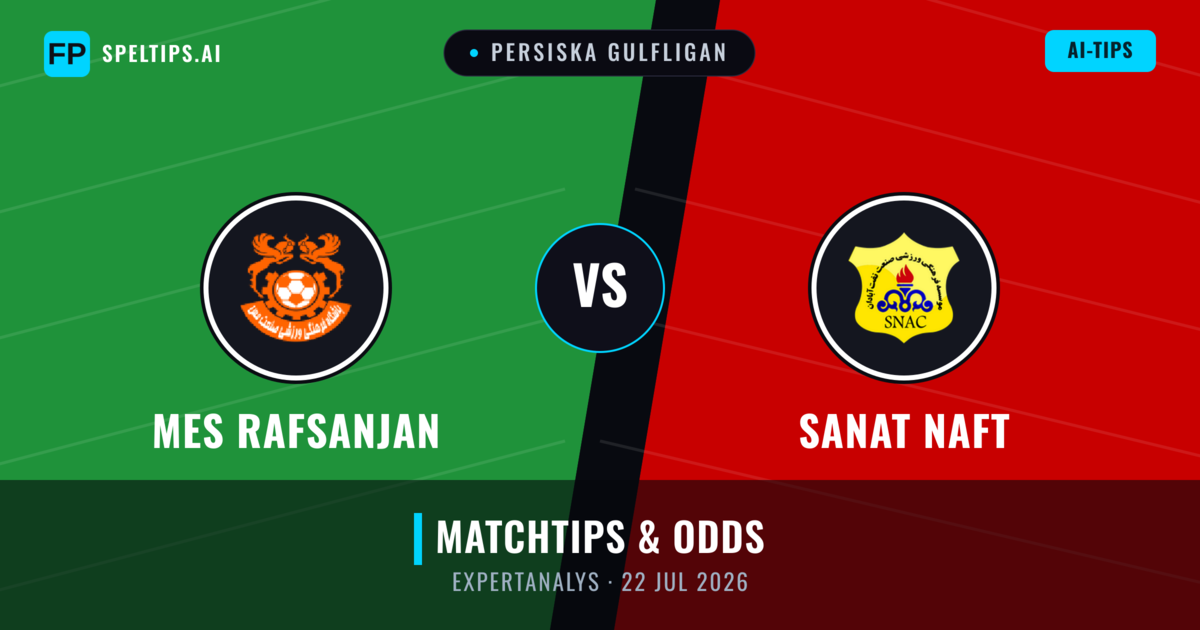 Mes Rafsanjan vs Sanat Naft — matchtips och förhandstitt