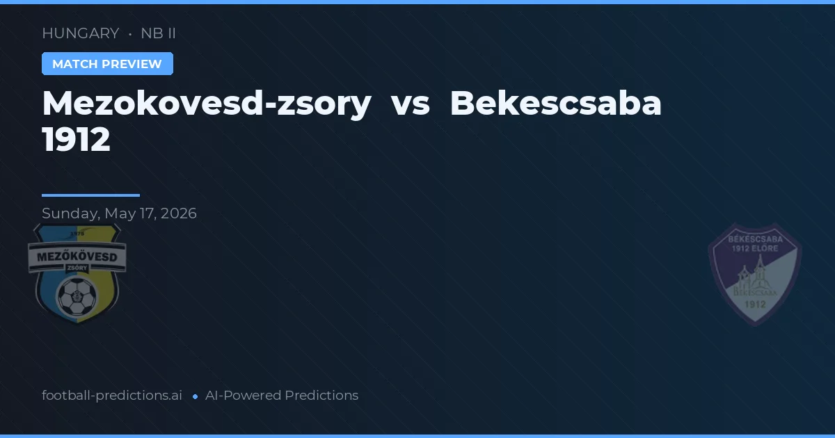 Mezokovesd-Zsóry vs Békéscsaba 1912 — matchtips och förhandstitt