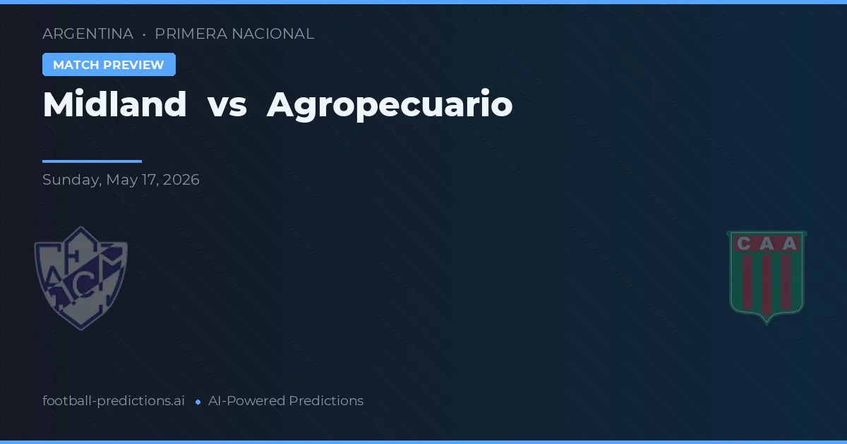 Midland vs Agropecuario — matchtips och förhandstitt