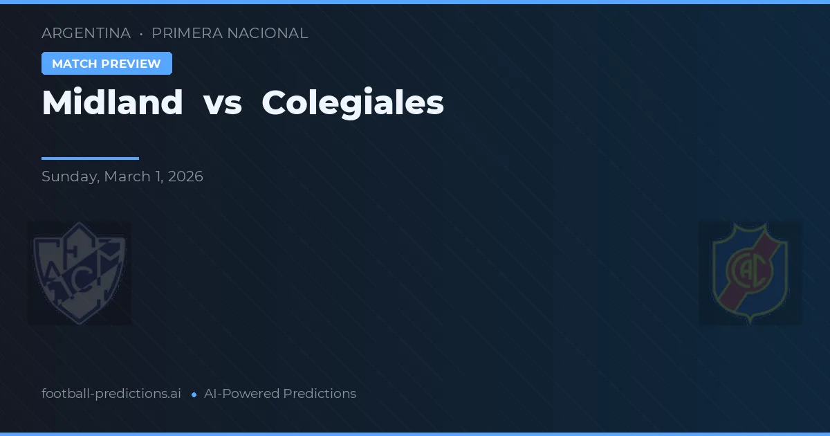 Midland vs Colegiales — matchtips och förhandstitt