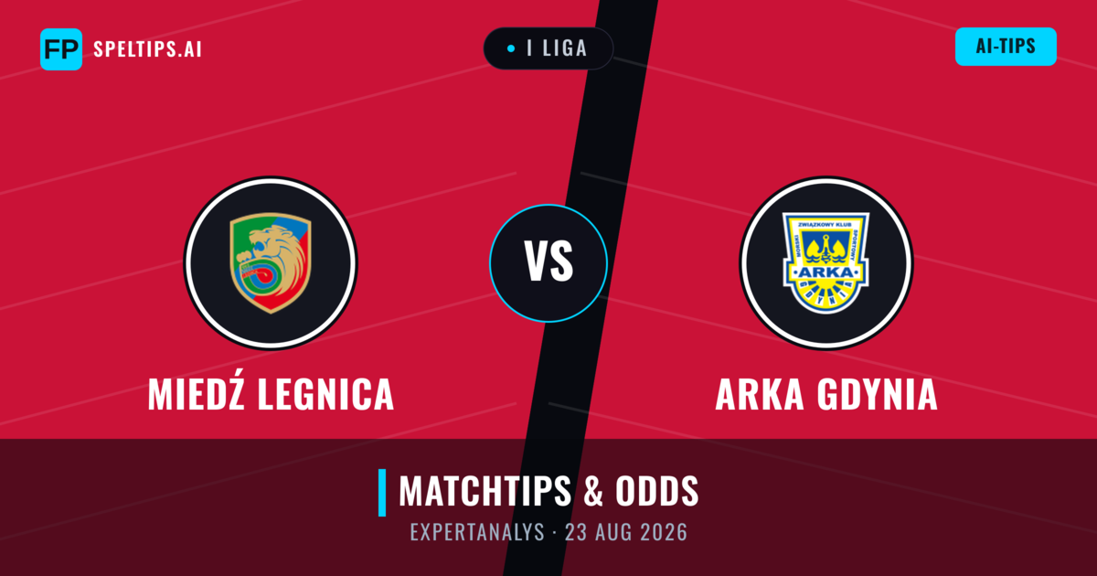 Miedź Legnica vs Arka Gdynia — matchtips och förhandstitt