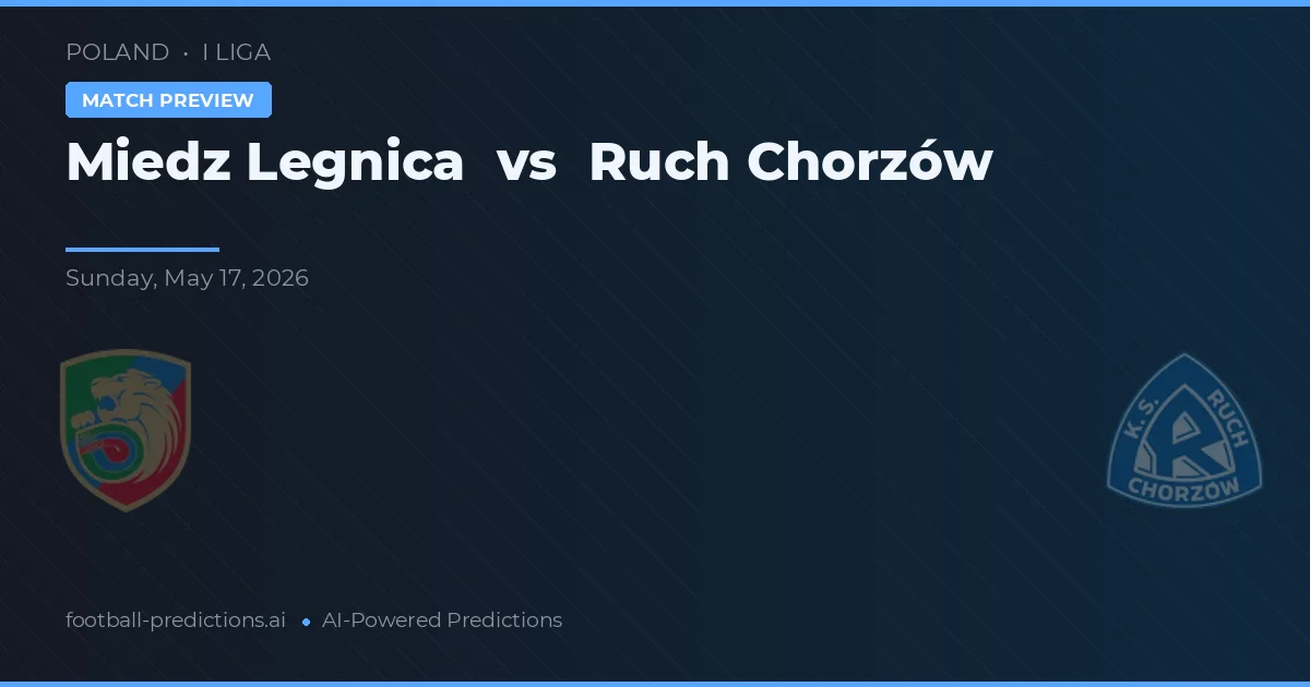 Miedź Legnica vs Ruch Chorzów — matchtips och förhandstitt