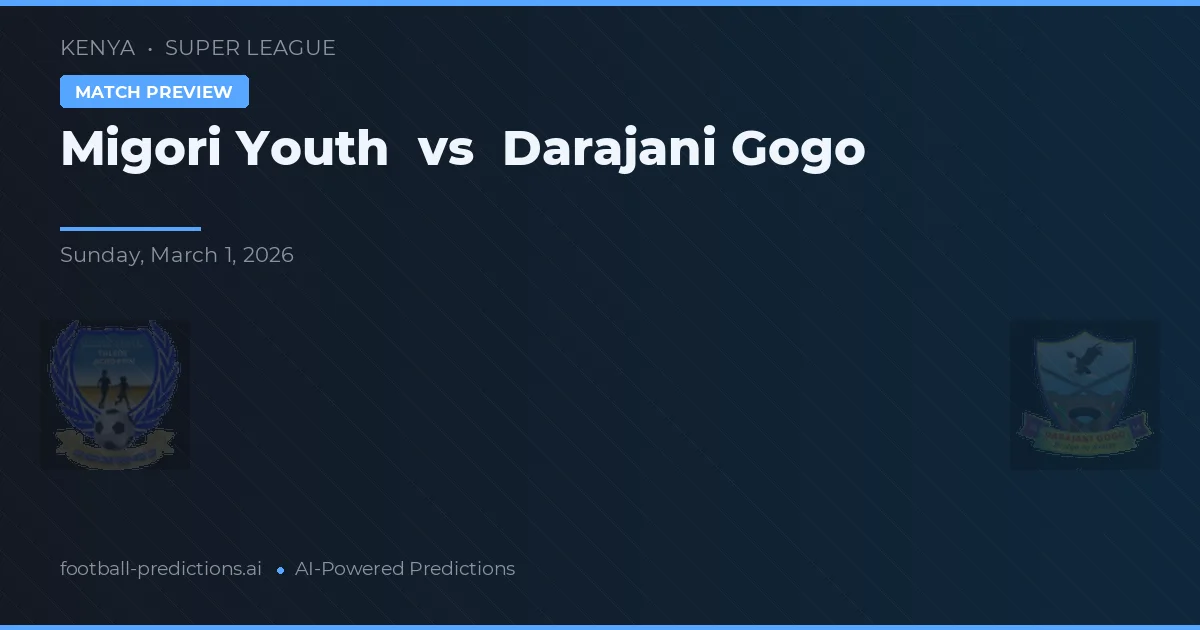 Migori Youth vs Darajani Gogo — matchtips och förhandstitt