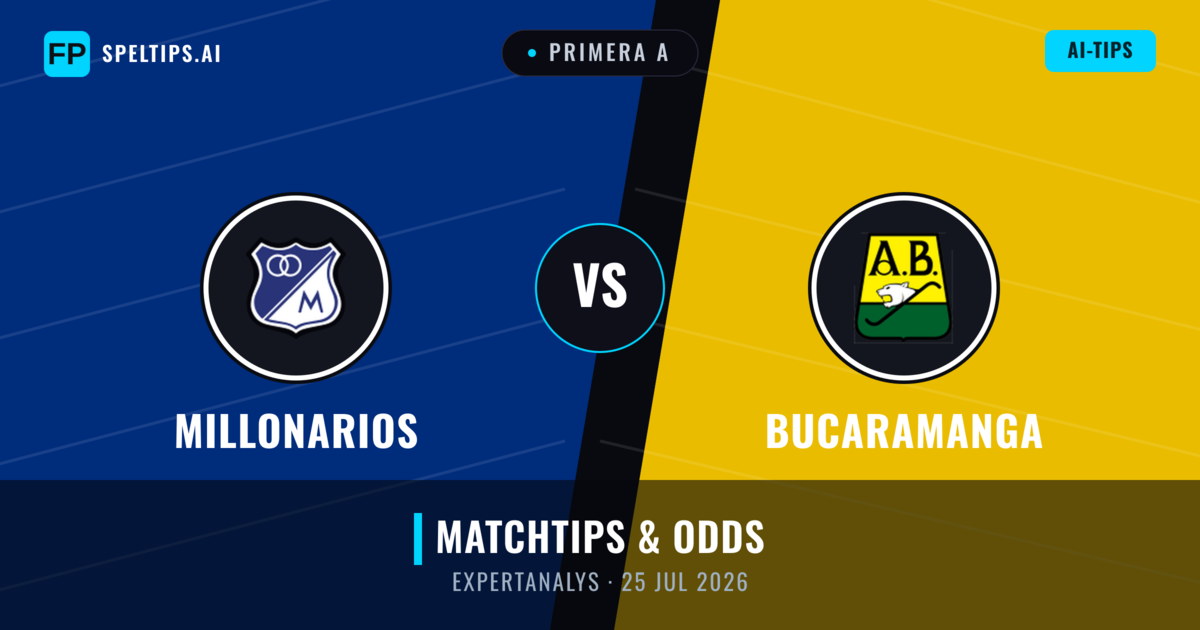 Millonarios vs Bucaramanga — matchtips och förhandstitt