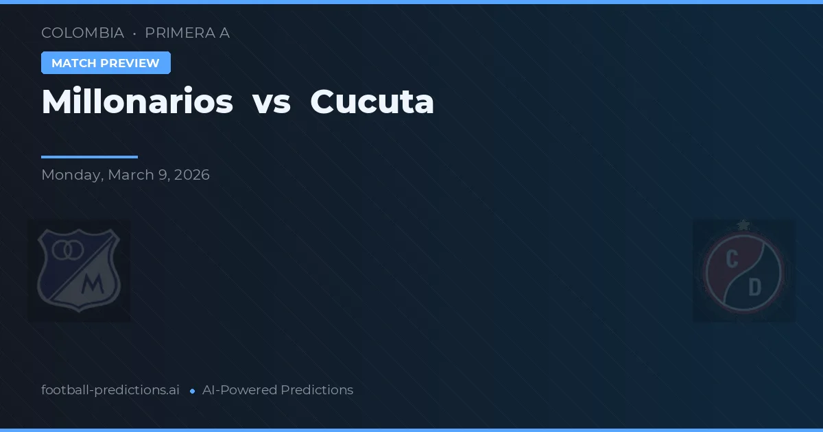 Millonarios vs Cúcuta — matchtips och förhandstitt