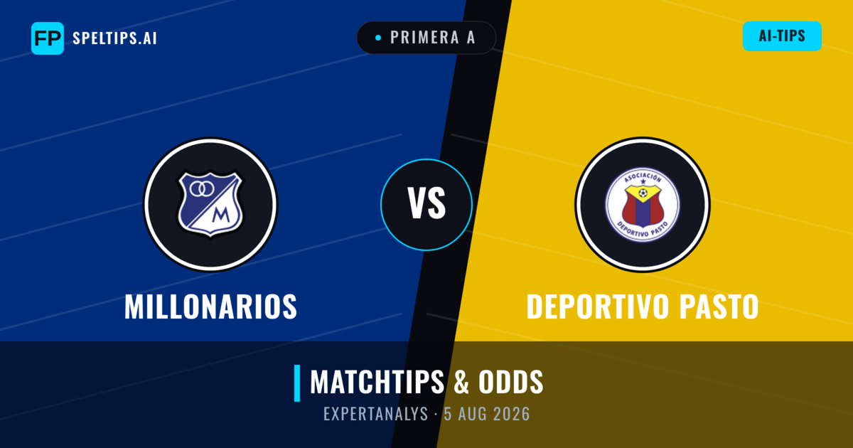 Millonarios vs Deportivo Pasto — matchtips och förhandstitt