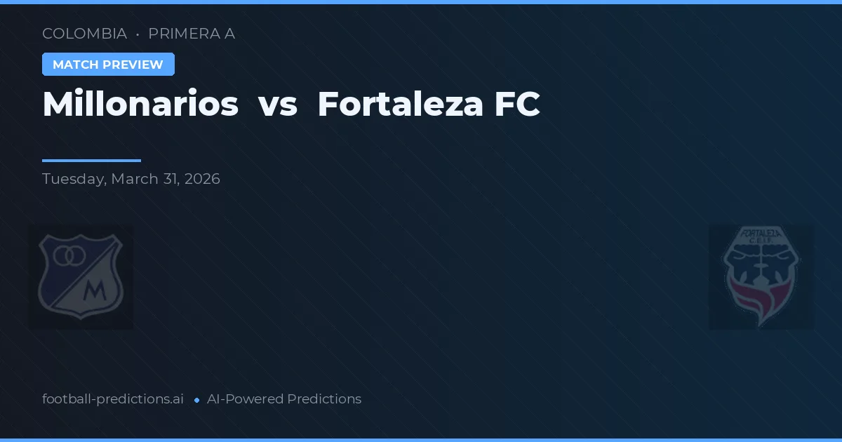 Millonarios vs Fortaleza FC — matchtips och förhandstitt