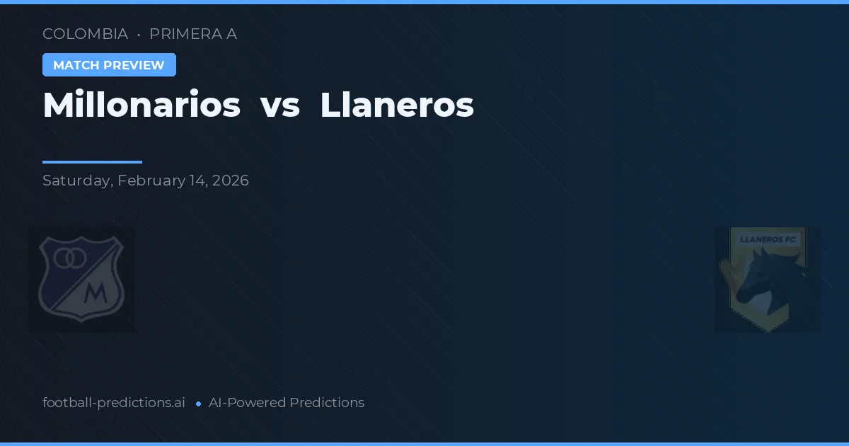 Millonarios vs Llaneros — matchtips och förhandstitt