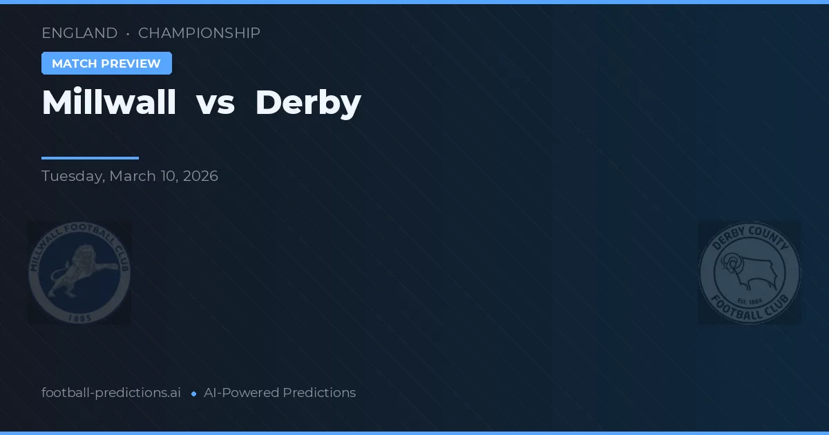 Millwall vs Derby — matchtips och förhandstitt