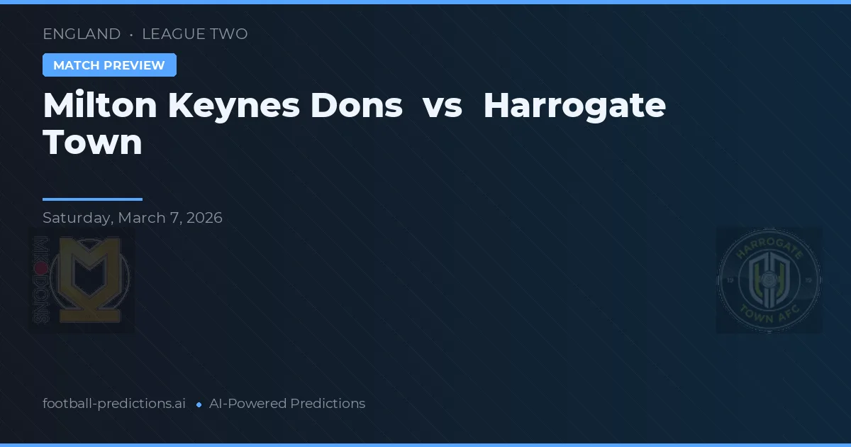 Milton Keynes Dons vs Harrogate Town — matchtips och förhandstitt