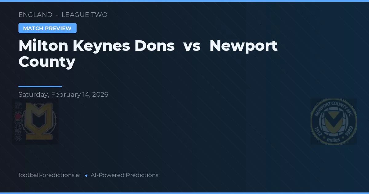 Milton Keynes Dons vs Newport County — matchtips och förhandstitt