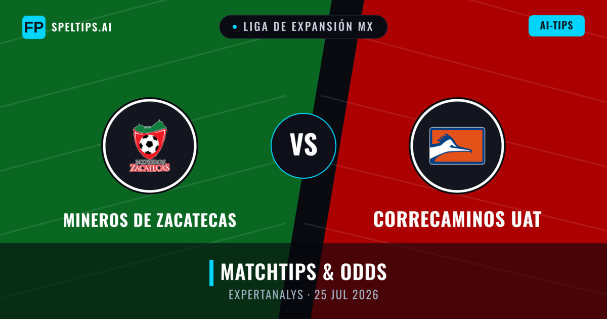Mineros de Zacatecas vs Correcaminos UAT — matchtips och förhandstitt