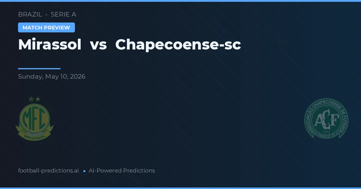Mirassol vs Chapeecoense-sc — matchtips och förhandstitt
