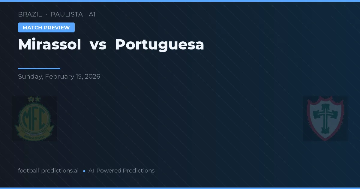 Mirassol vs Portuguesa — matchtips och förhandstitt