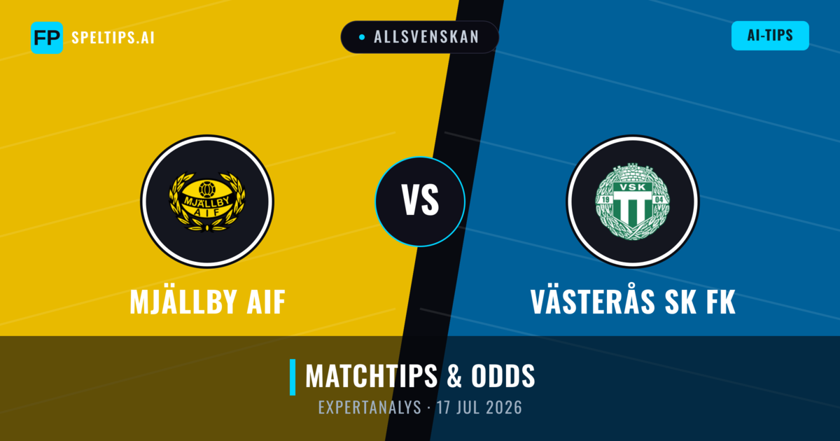 Mjällby AIF vs Västerås SK FK — matchtips och förhandstitt
