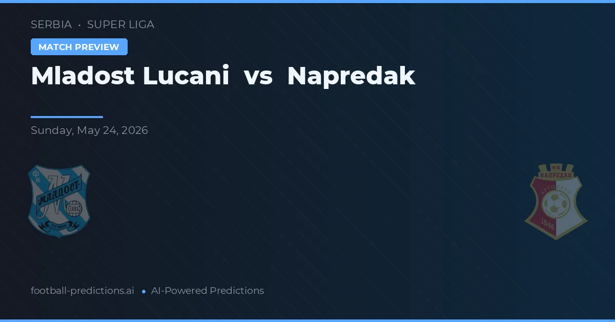 Mladost Lučani vs Napredak — matchtips och förhandstitt