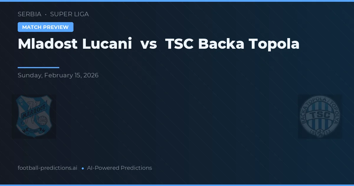 Mladost Lučani vs TSC Bácsák Topola — matchtips och förhandstitt