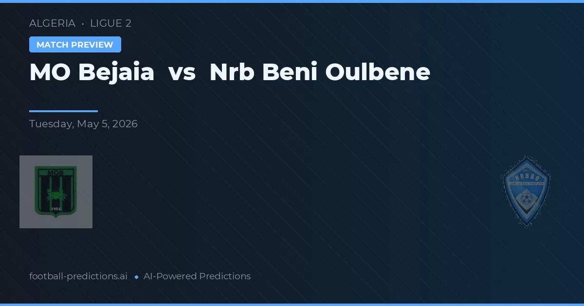 MO Bejaia vs Nrb Beni Oulbene — matchtips och förhandstitt
