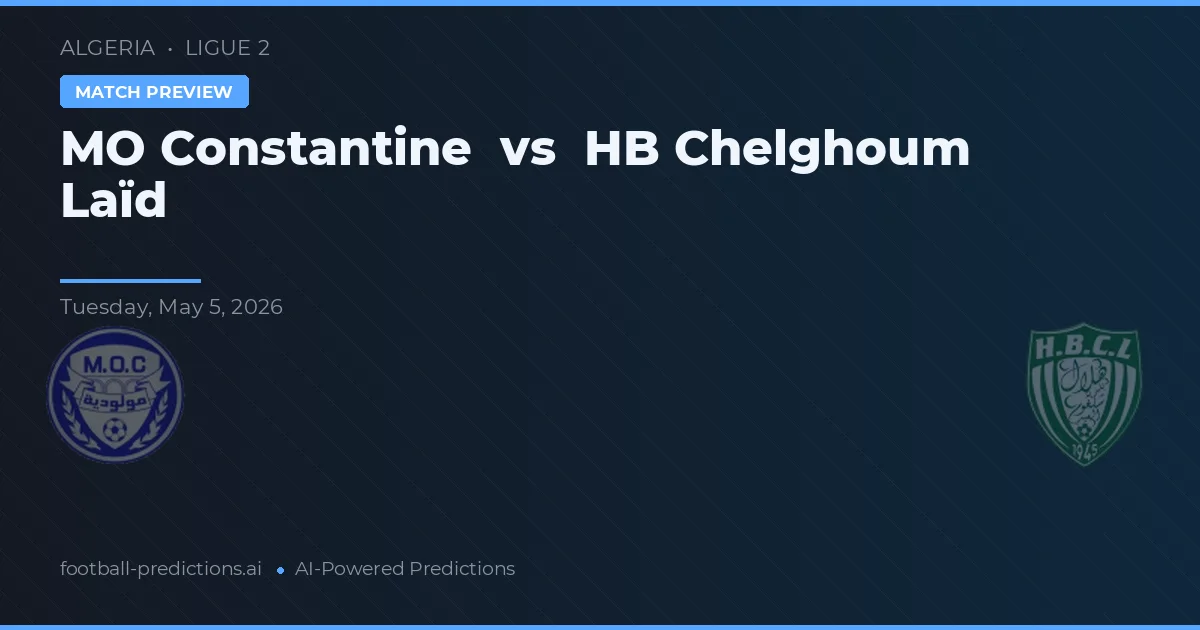 MO Constantine vs HB Chelghoum Laïd — matchtips och förhandstitt