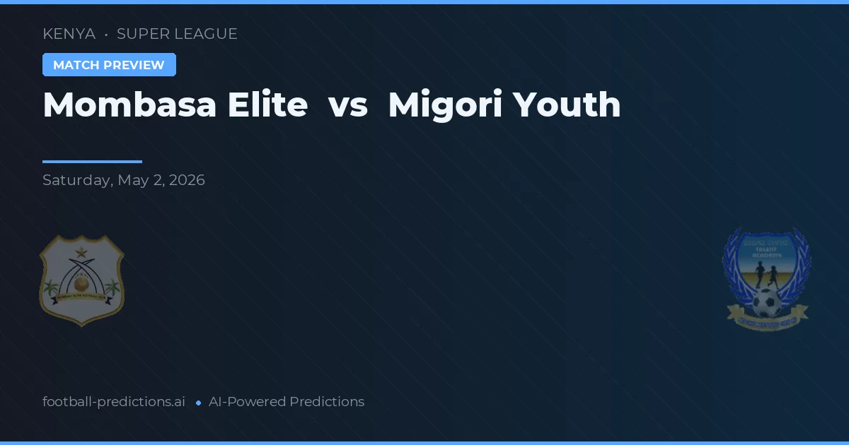 Mombasa Elite vs Migori Youth — matchtips och förhandstitt