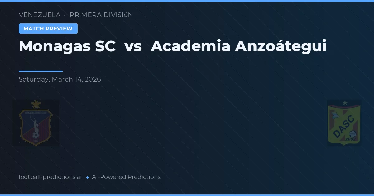 Monagas SC vs Academia Anzoátegui — matchtips och förhandstitt