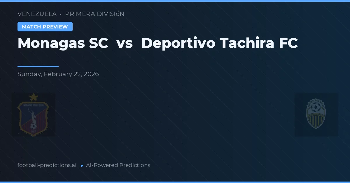 Monagas SC vs Deportivo Táchira — matchtips och förhandstitt