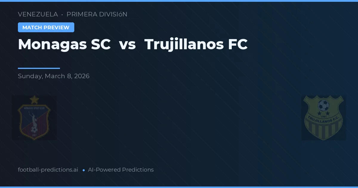 Monagas SC vs Trujillanos FC — matchtips och förhandstitt